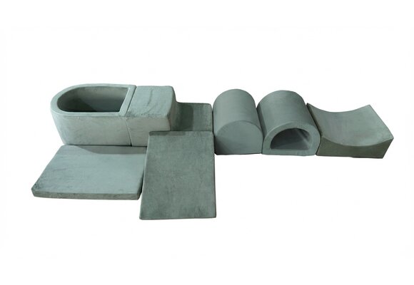 Foam speelset - 7-delig - met ballenbak en 100 ballen - grijs