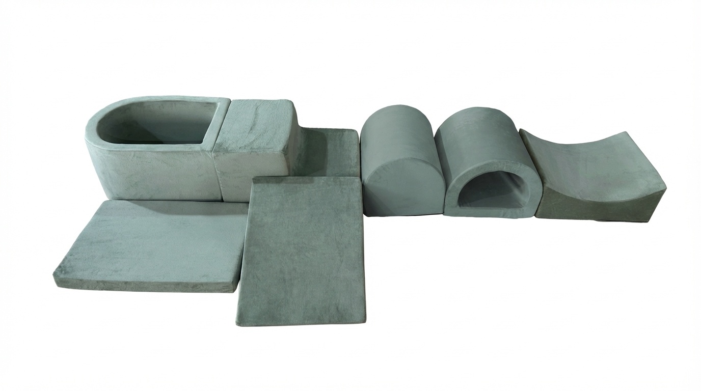 Foam speelset - 7-delig - met ballenbak en 100 ballen - grijs