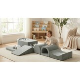 Foam speelset - 7-delig - met ballenbak en 100 ballen - grijs