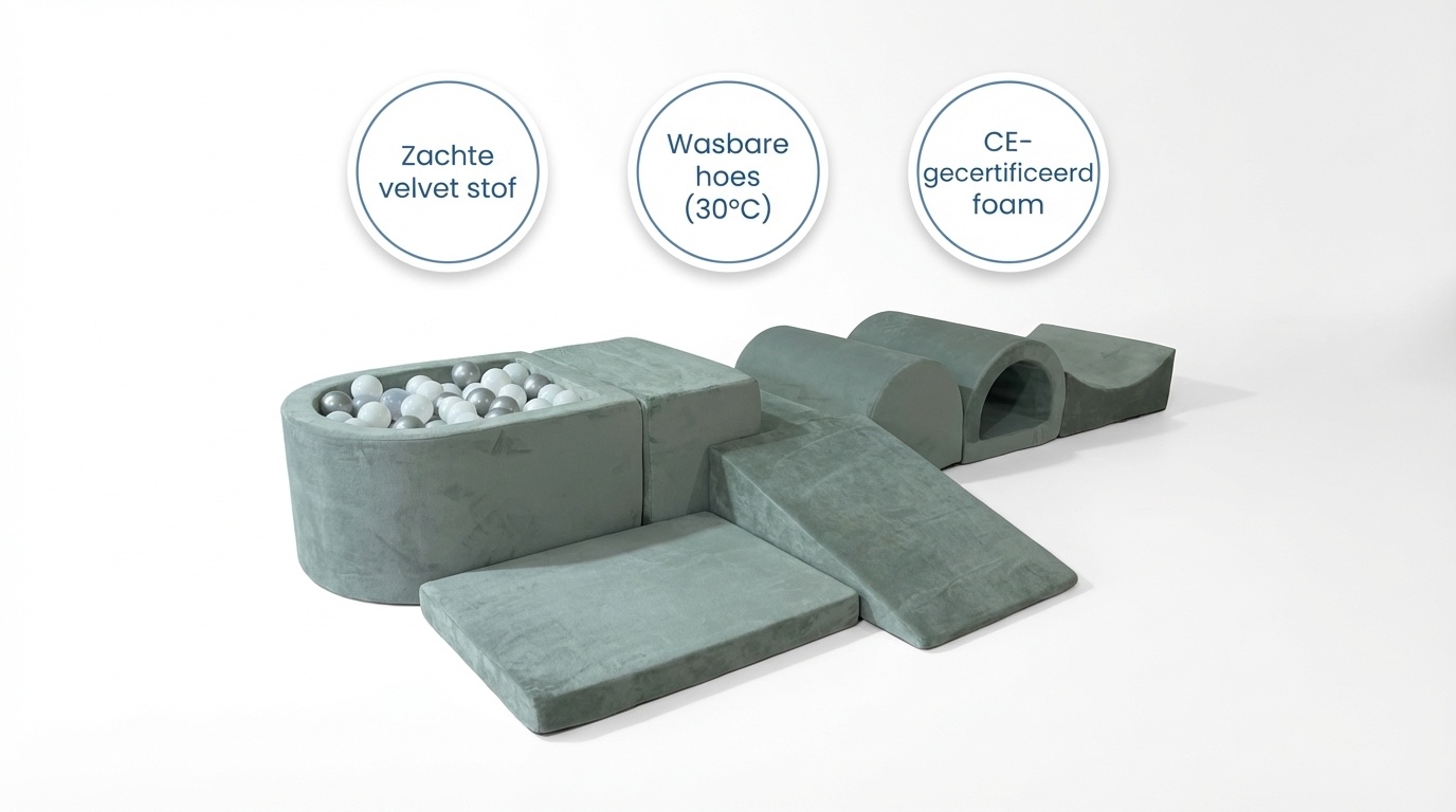 Foam speelset - 7-delig - met ballenbak en 100 ballen - grijs