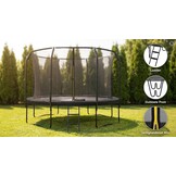 Trampoline - 244 cm - met net en ladder - tot 50 kg - zwart