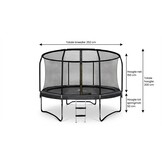 Trampoline - 244 cm - met net en ladder - tot 50 kg - zwart