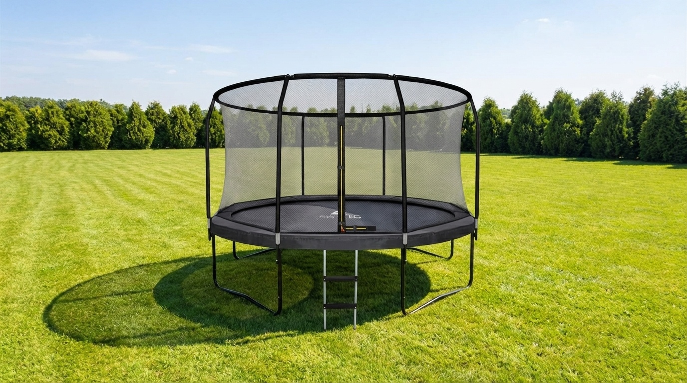 Trampoline - 244 cm - met net en ladder - tot 50 kg - zwart