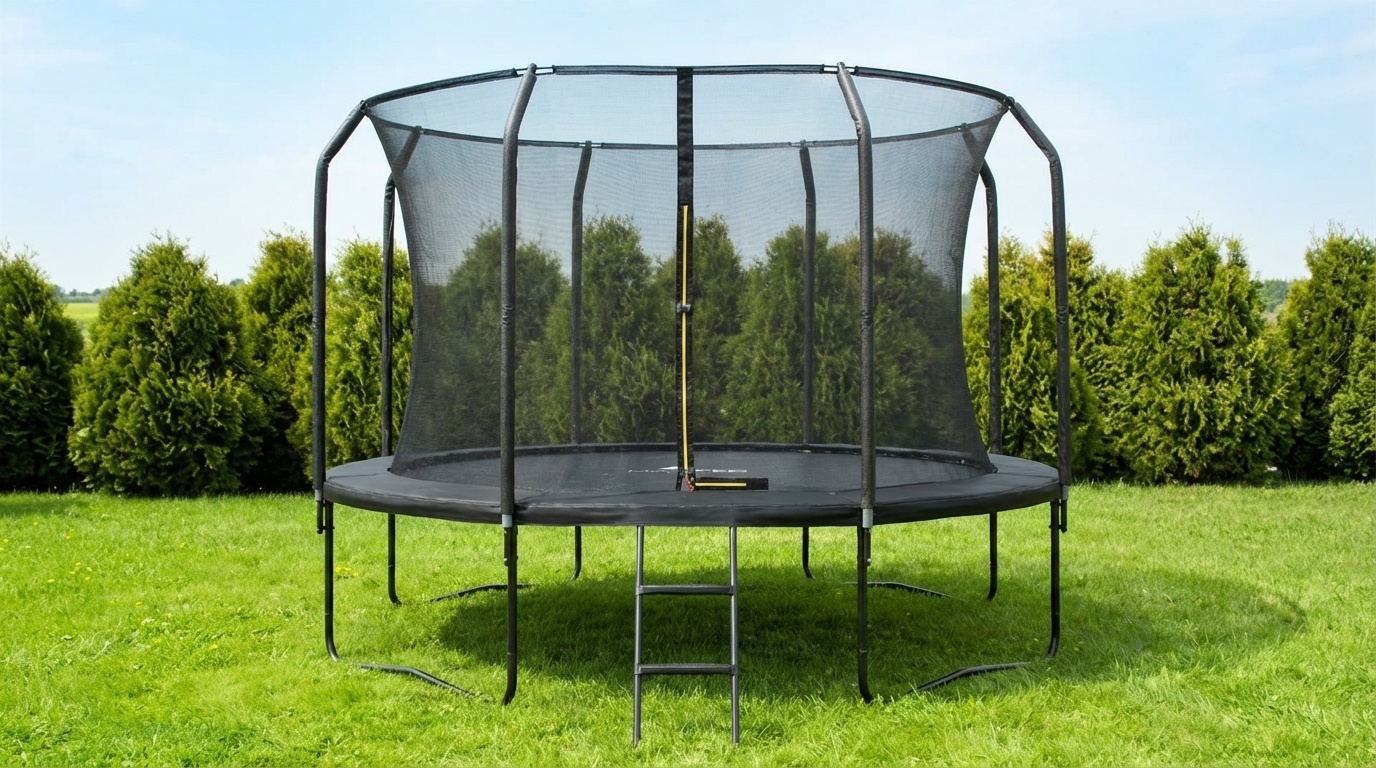 Trampoline - 244 cm - met net en ladder - tot 50 kg - zwart