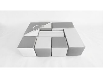 Bouwblokken schuim 11 stuks wit & grijs