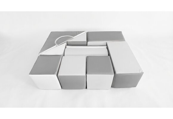 Bouwblokken schuim 11 stuks wit & grijs