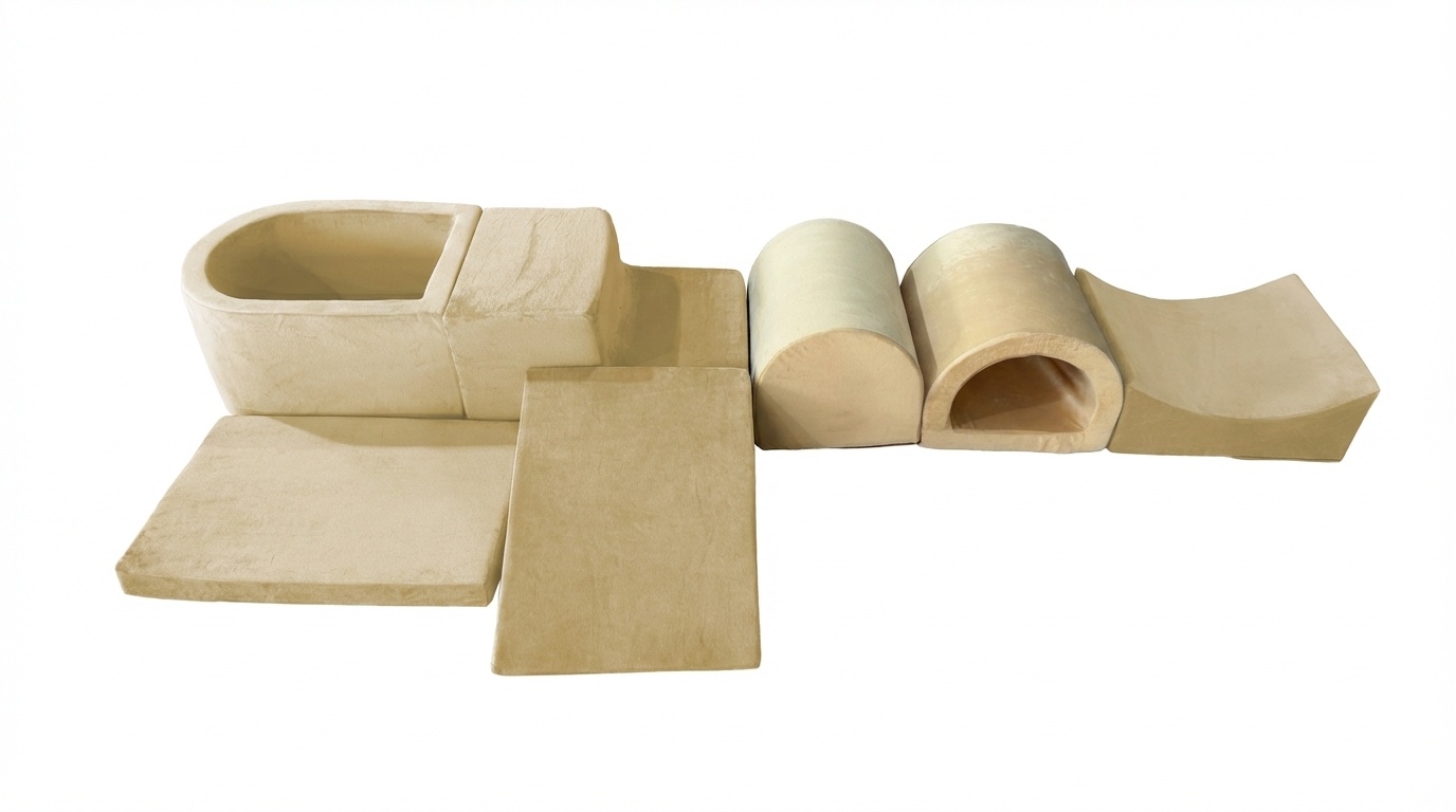 Foam speelset - 7-delig - met ballenbak en 100 ballen - beige