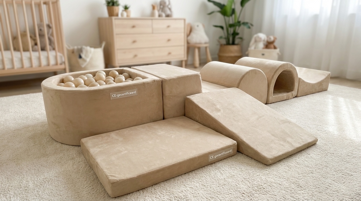 Foam speelset - 7-delig - met ballenbak en 100 ballen - beige