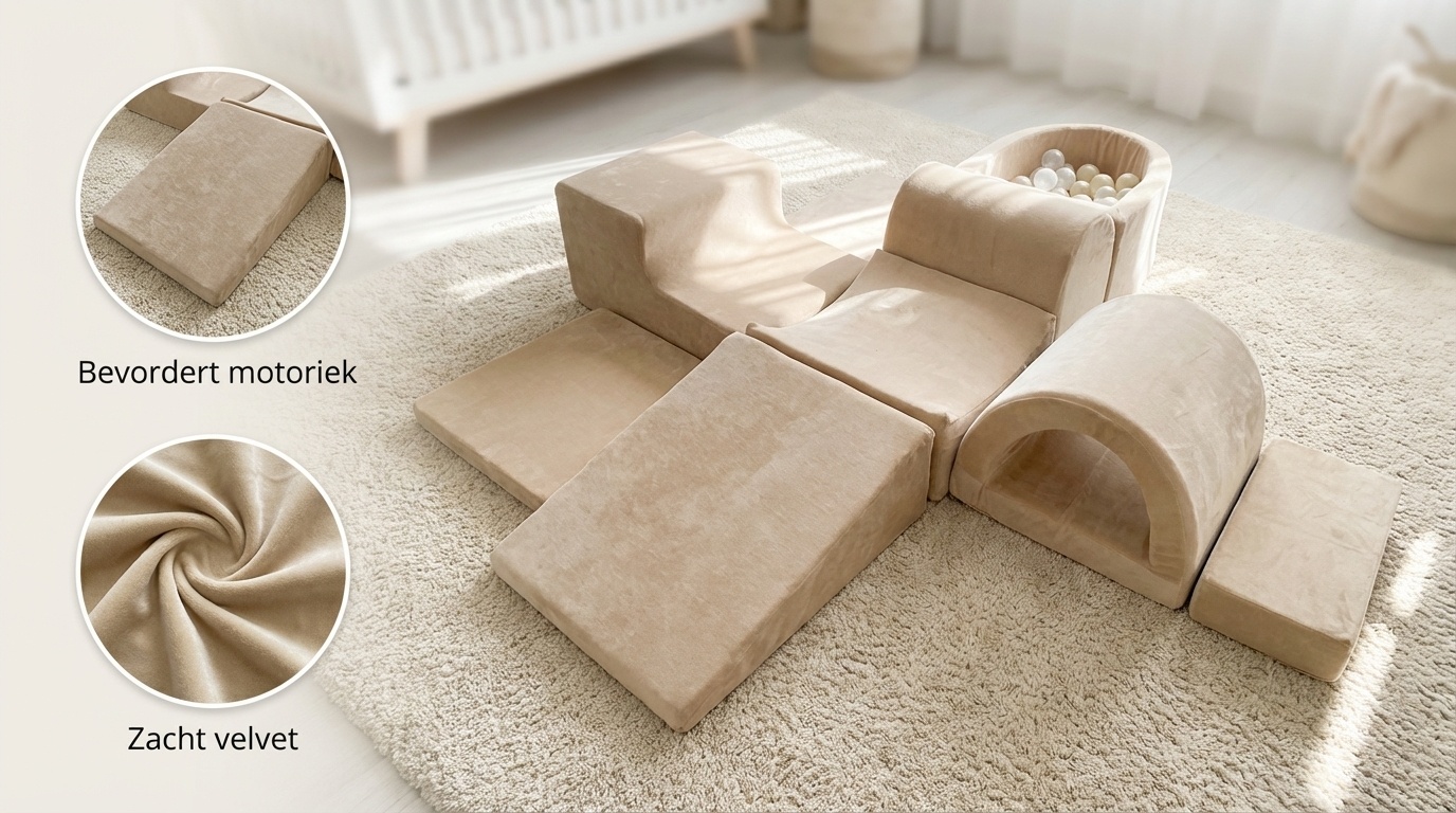 Foam speelset - 7-delig - met ballenbak en 100 ballen - beige