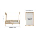 Huisbed 80x160 cm grenen kinderbed met lattenbodem
