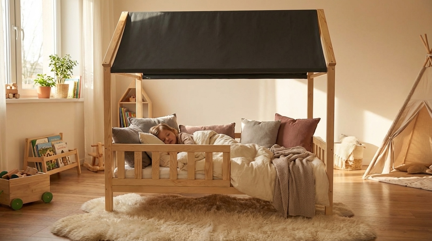 Huisbed 80x160 cm grenen kinderbed met lattenbodem