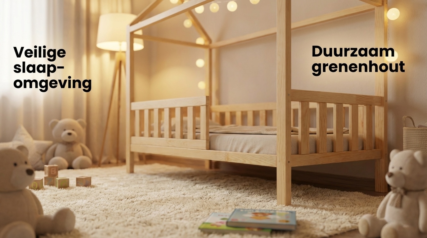 Huisbed 80x160 cm grenen kinderbed met lattenbodem