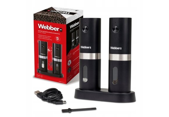 WEBBER Elektrische Peper- en Zoutmolen Set - USB Oplaadbaar & Morsvrij