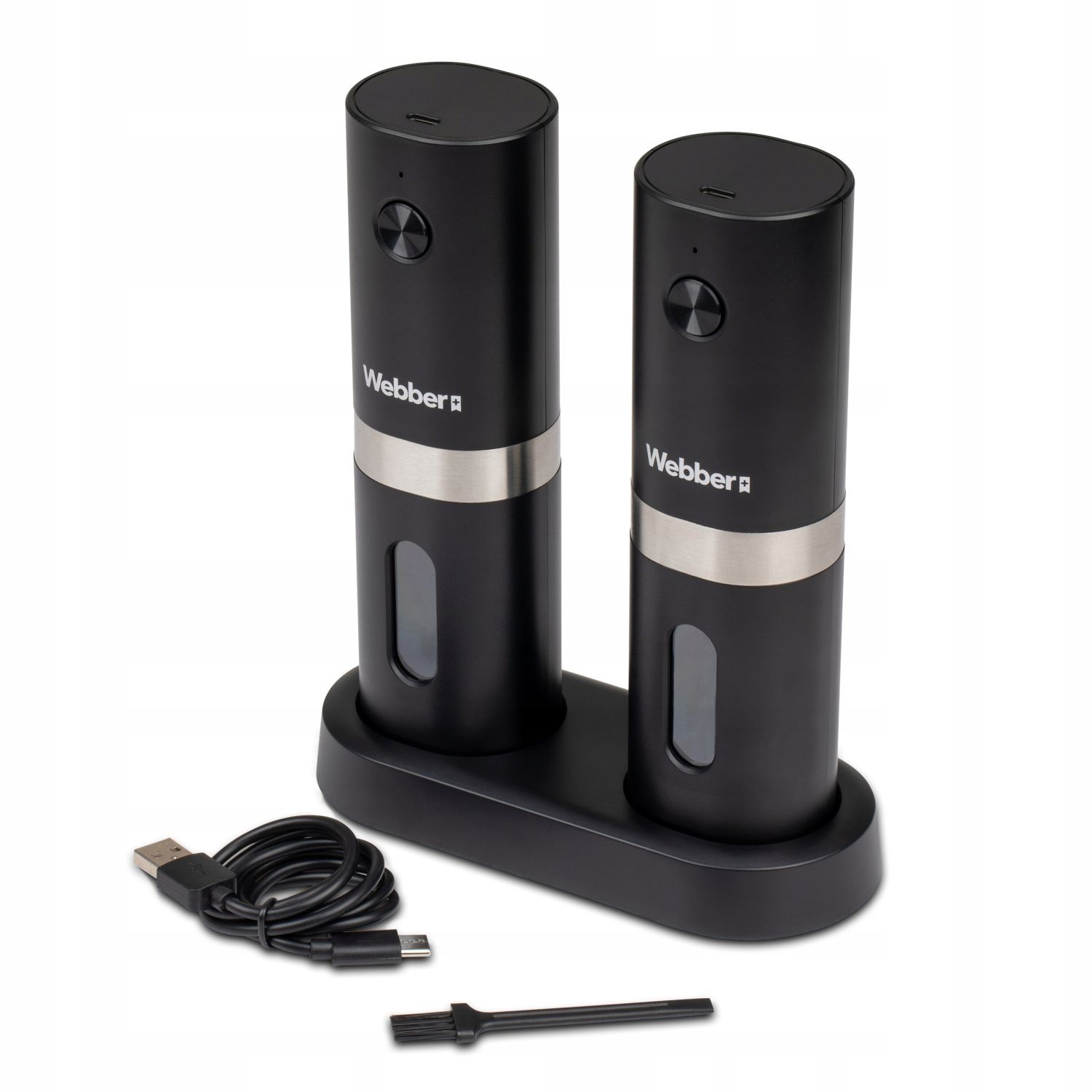 WEBBER Elektrische Peper- en Zoutmolen Set - USB Oplaadbaar & Morsvrij