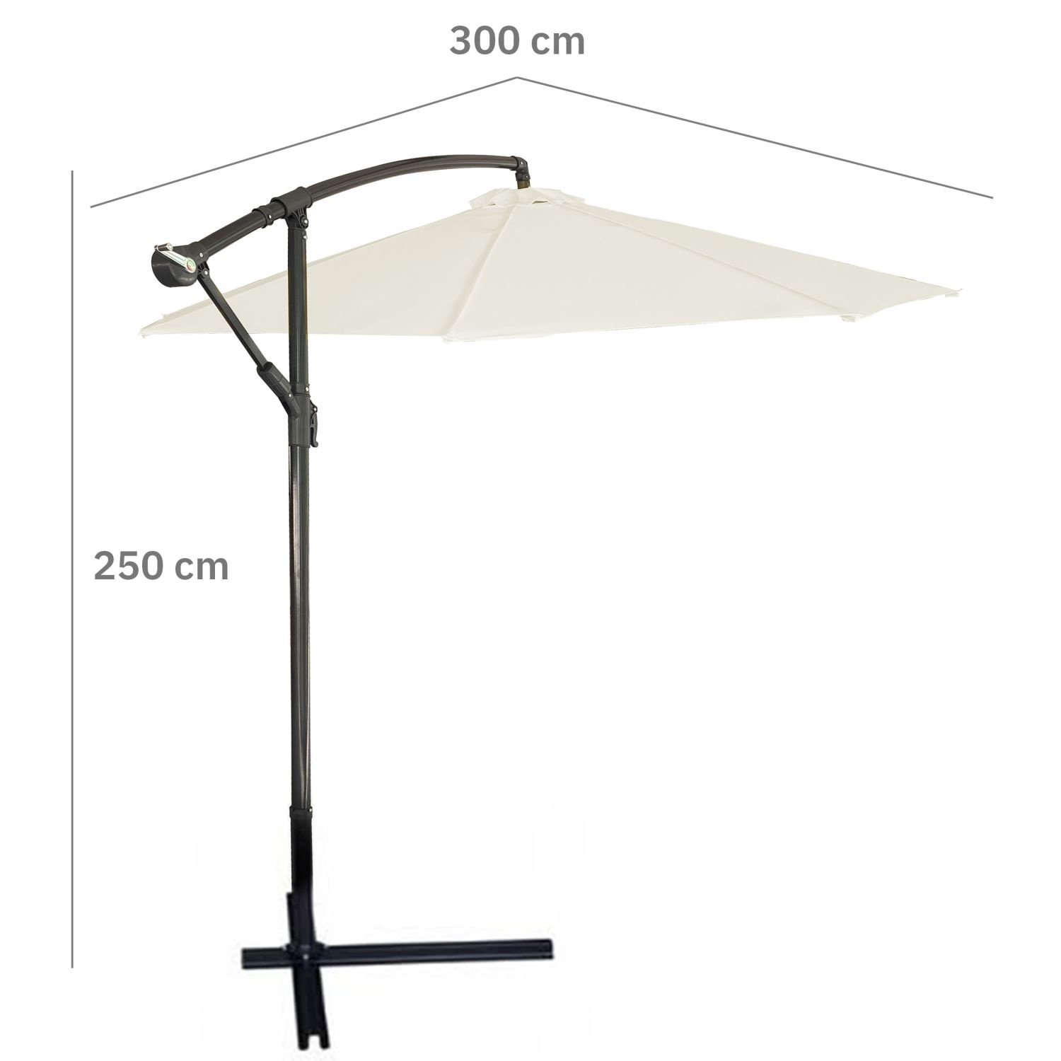 GARDENSELECT Tuinparasol SOLA - Grote 300cm parasol met kantelfunctie