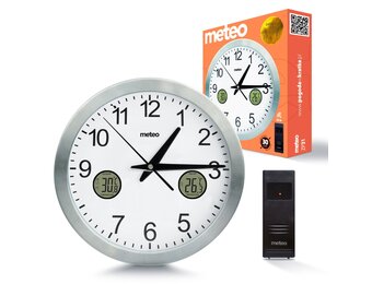 METEO Wandklok ZP31 - Met draadloze buitensensor en LCD-scherm