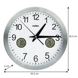 METEO Wandklok ZP31 - Met draadloze buitensensor en LCD-scherm