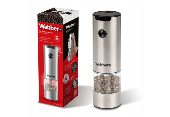 WEBBER Elektrische peper- of zoutmolen - Met antikruimelhouder