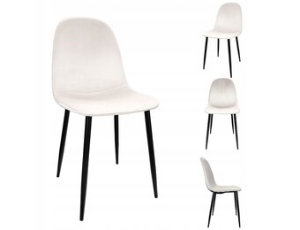 NUFORMA Salerno Eetkamerstoel - Luxe Velours in Trendy Ecru