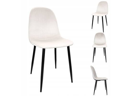 NUFORMA Salerno Eetkamerstoel - Luxe Velours in Trendy Ecru