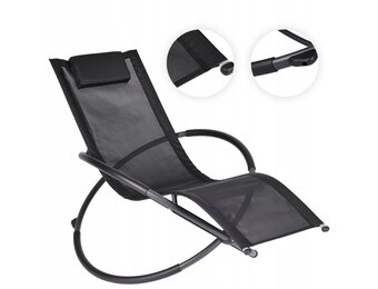 GARDENSELECT Ligstoel LO2B-L Zwart - Ergonomisch met Schommelfunctie