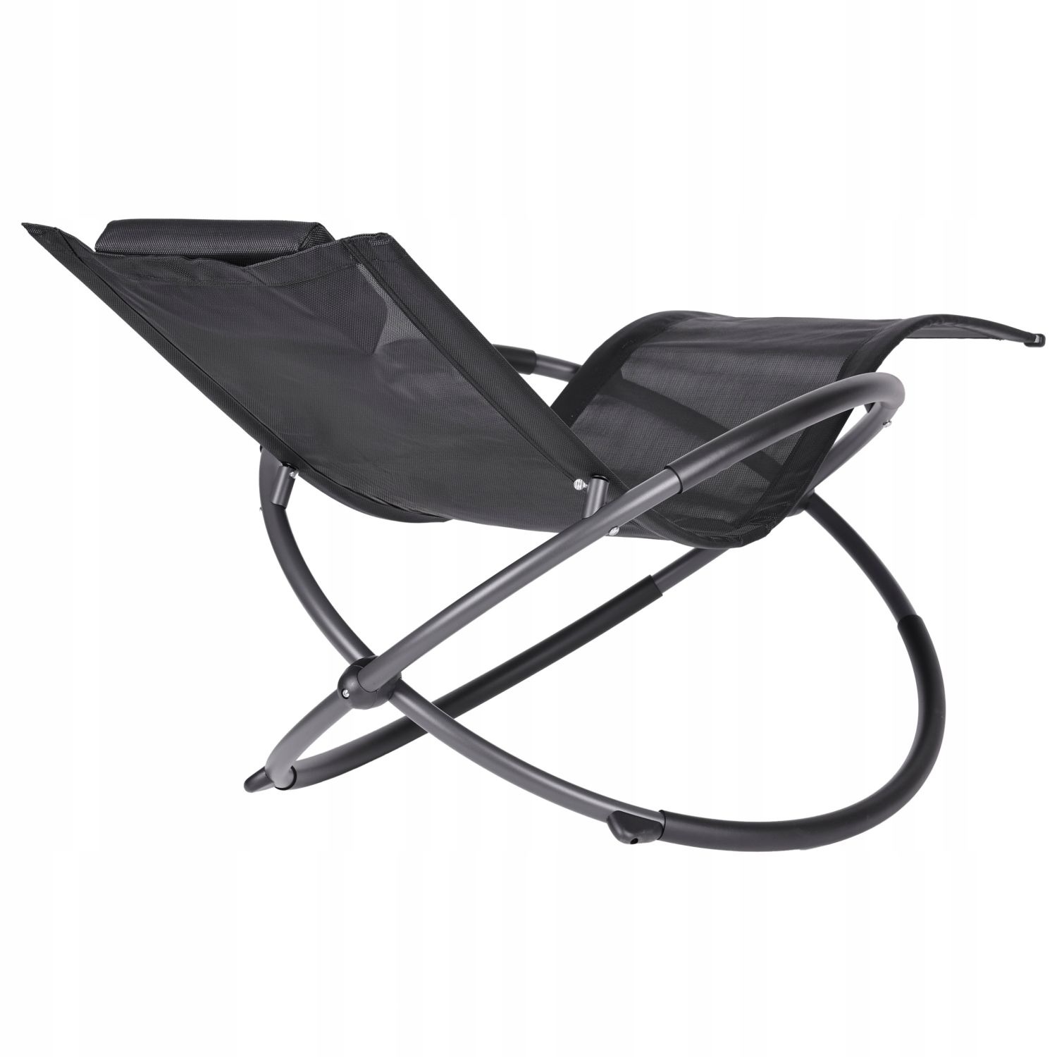 GARDENSELECT Ligstoel LO2B-L Zwart - Ergonomisch met Schommelfunctie