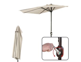 GARDENSELECT Muurparasol 2,7m - Stevige Wandparasol met Zwengel Ecru