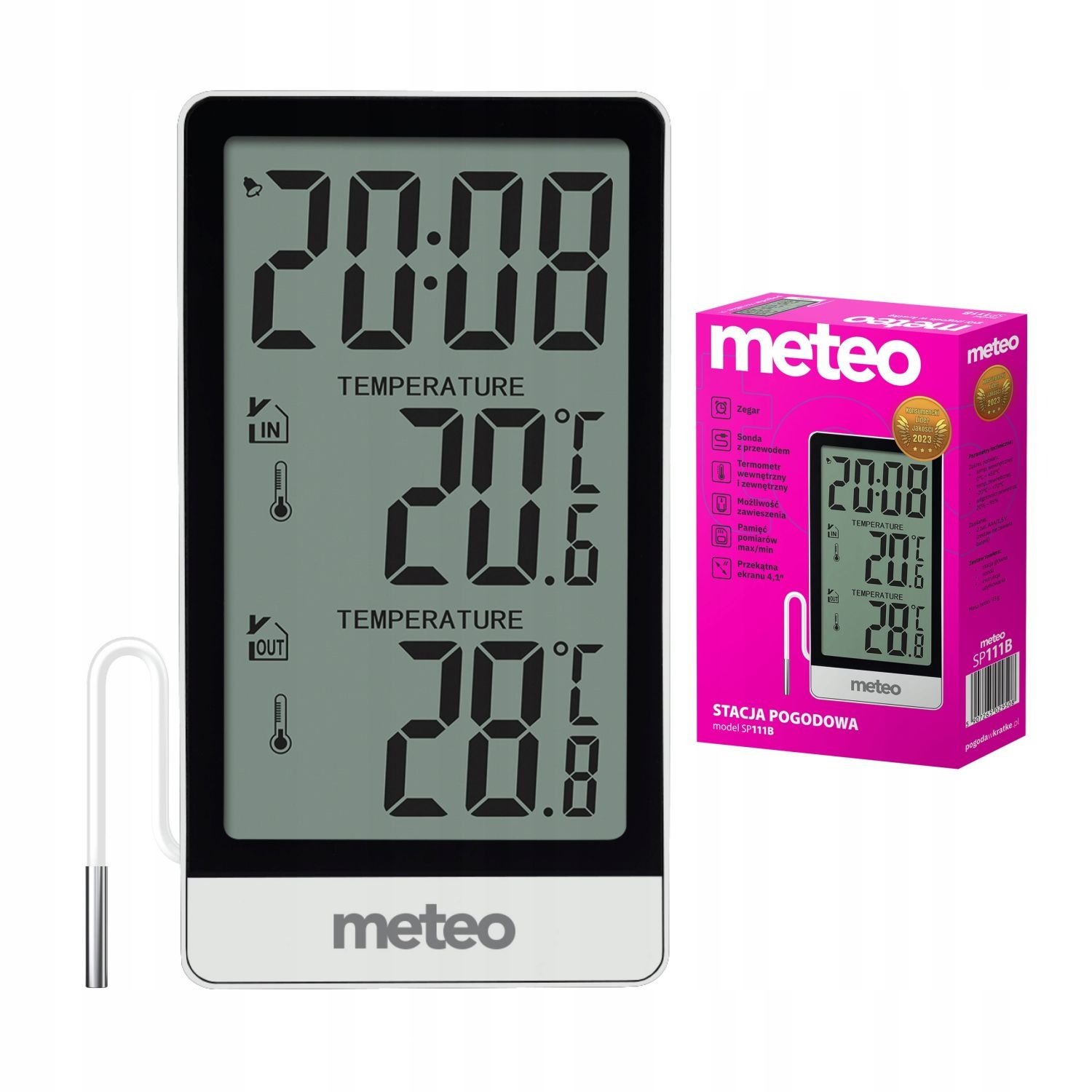 METEO Weerstation SP111B - Nauwkeurige temperatuur binnen en buiten