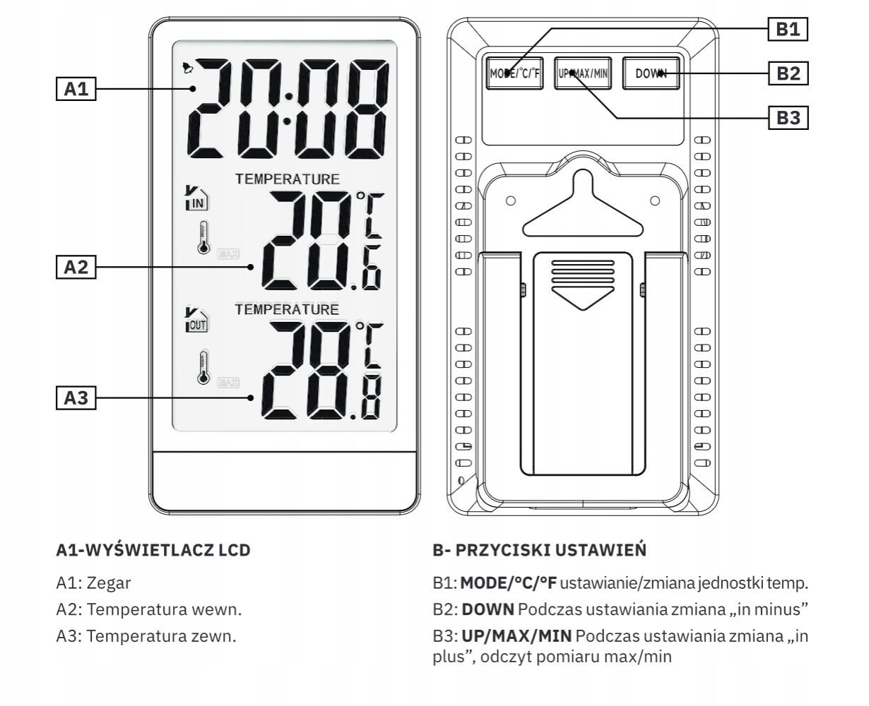 METEO Weerstation SP111B - Nauwkeurige temperatuur binnen en buiten