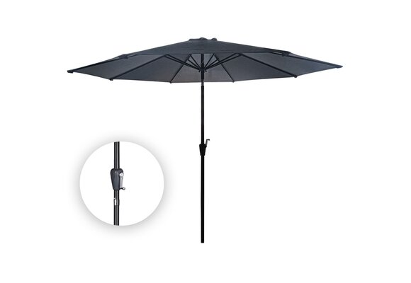 GARDENSELECT Tuinparasol XL Grijs - 3 Meter met Zwengel en Kantelfunctie