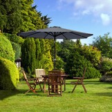 GARDENSELECT Tuinparasol XL Grijs - 3 Meter met Zwengel en Kantelfunctie