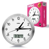 METEO Wandklok ZP8 - Stille digitale klok met thermometer en hygrometer