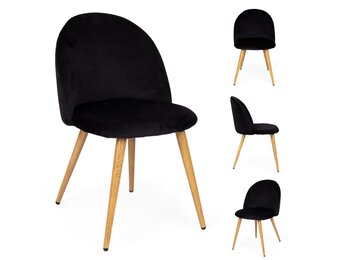 NUFORMA VELVO Gestoffeerde Stoel Zwart - Ergonomisch en Luxe Velours