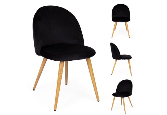 NUFORMA VELVO Gestoffeerde Stoel Zwart - Ergonomisch en Luxe Velours