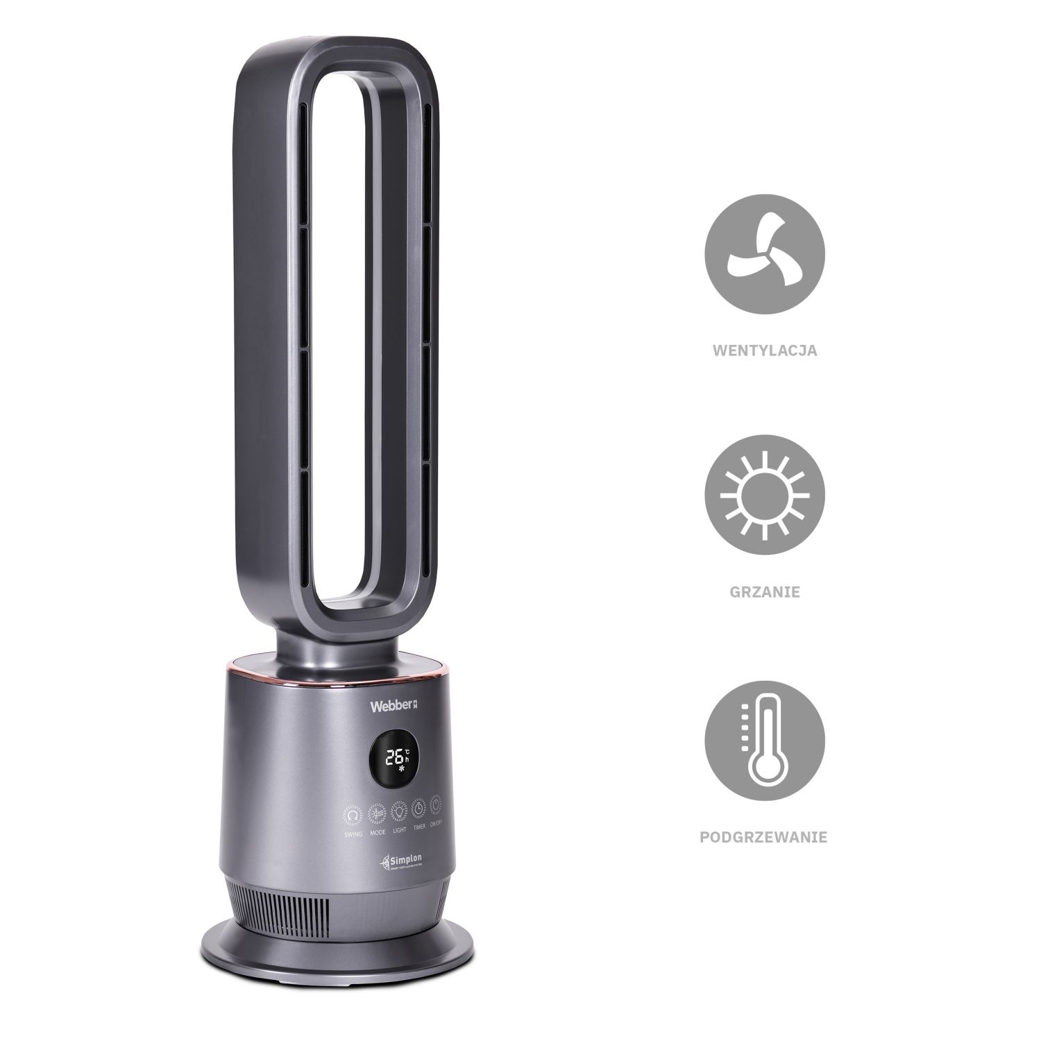 Webber TWB1830 Keramische Kachelventilator - Warm in 2 seconden