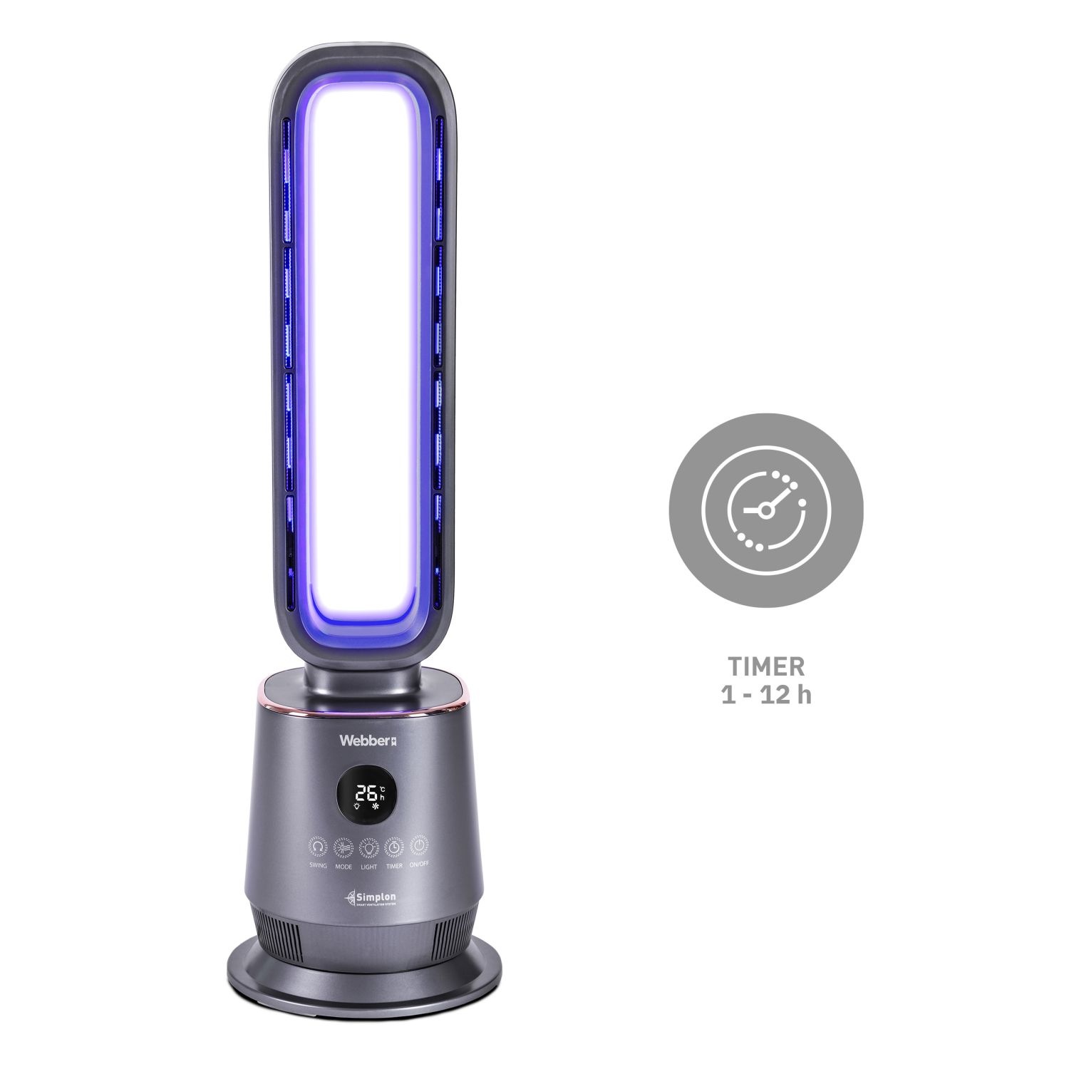 Webber TWB1830 Keramische Kachelventilator - Warm in 2 seconden