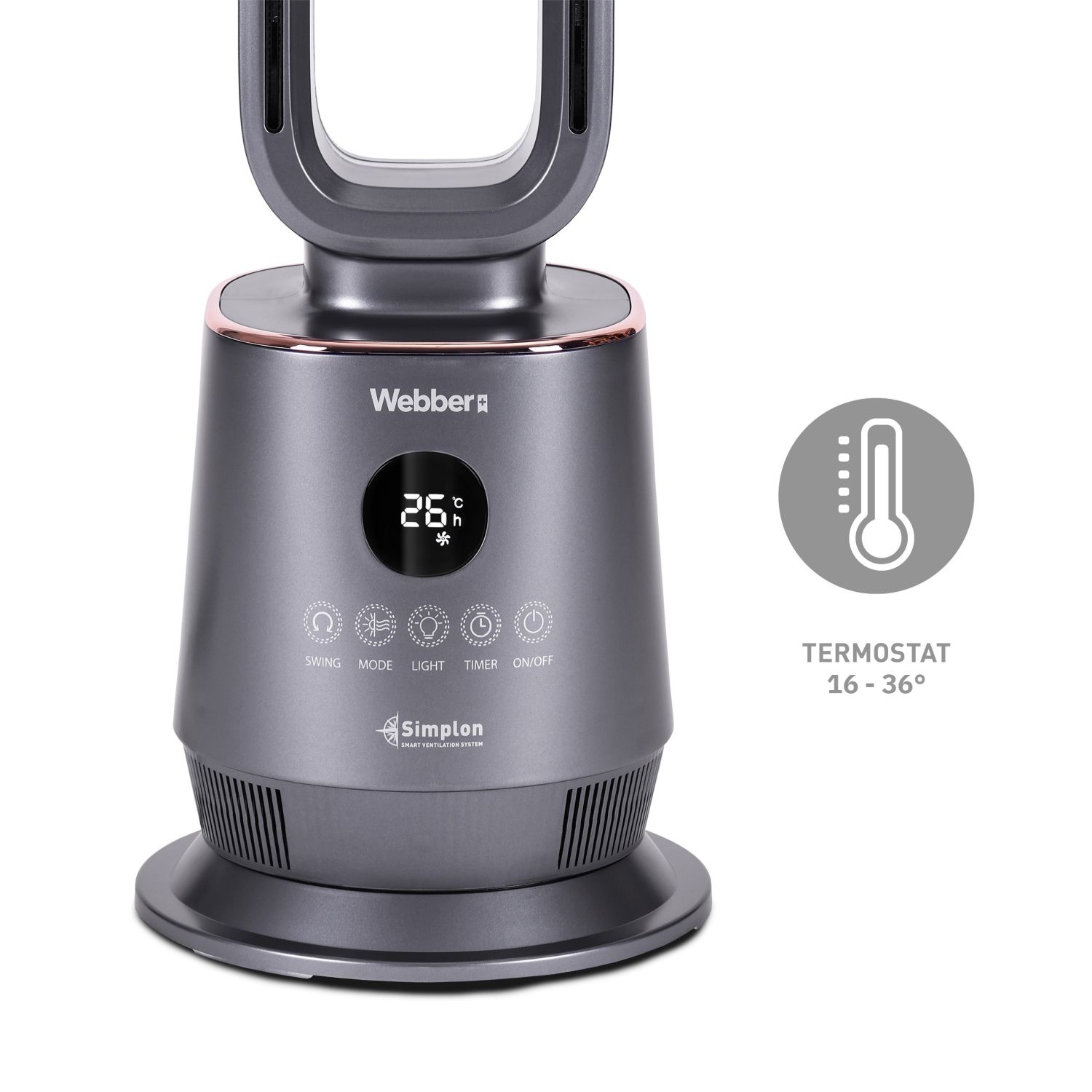 Webber TWB1830 Keramische Kachelventilator - Warm in 2 seconden