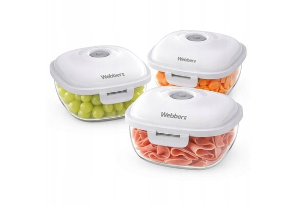 Webber Webber+ Vacuümvershoudbakjes 0,7 L - Set van 3 - Langer Vers