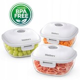 Webber Webber+ Vacuümvershoudbakjes 0,7 L - Set van 3 - Langer Vers