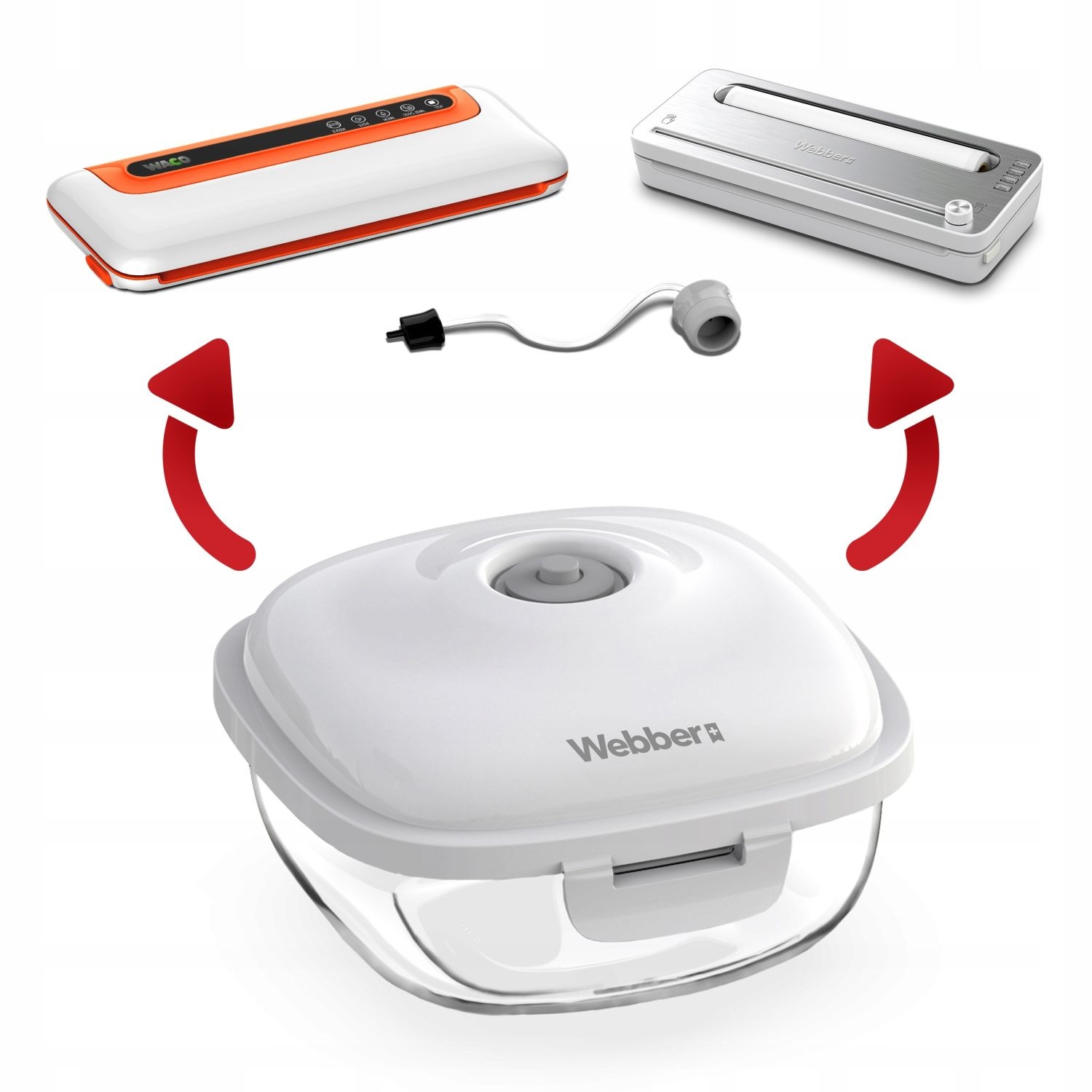 Webber Webber+ Vacuümvershoudbakjes 0,7 L - Set van 3 - Langer Vers