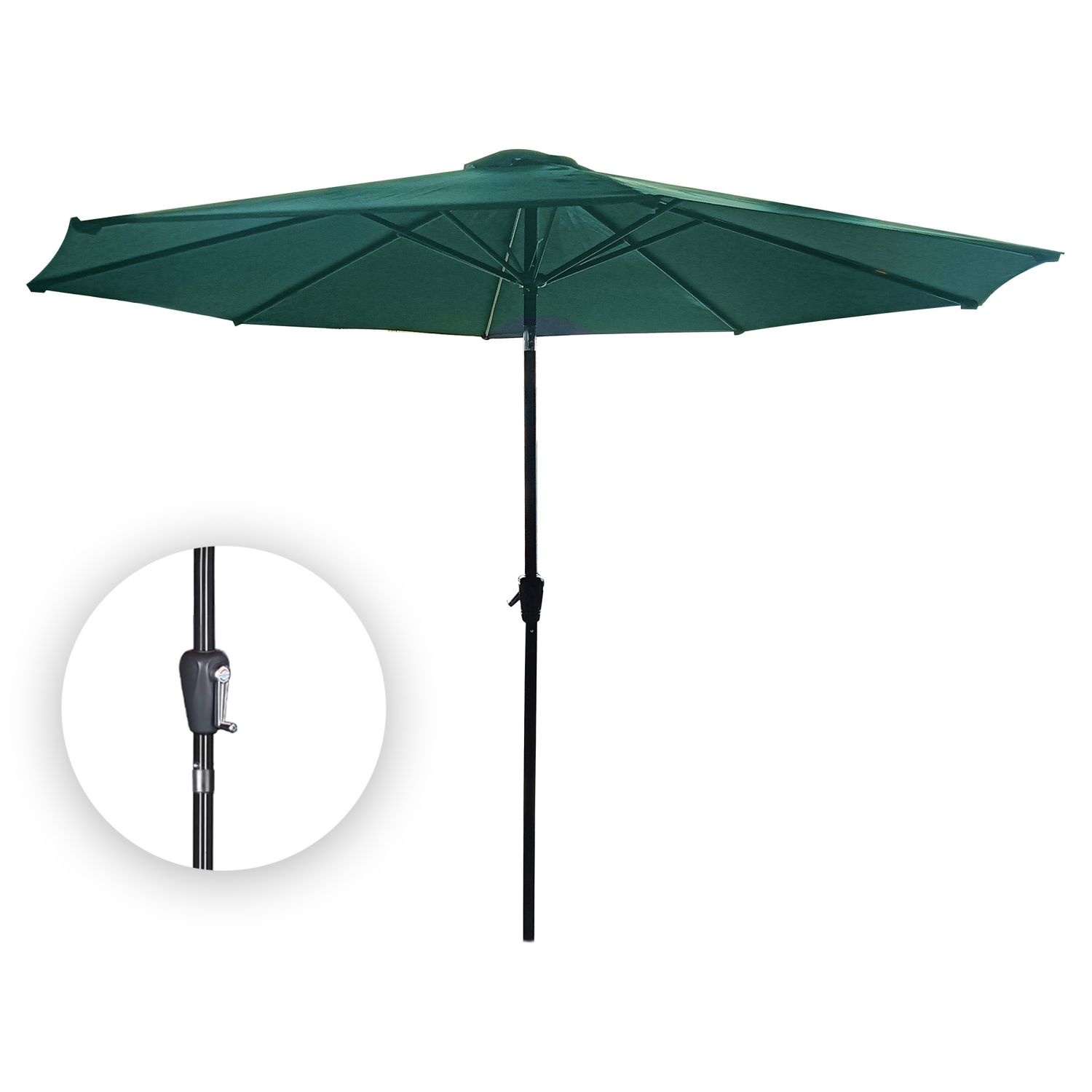 GARDENSELECT Tuinparasol 3m XL Groen - Met Slinger en Kantelfunctie