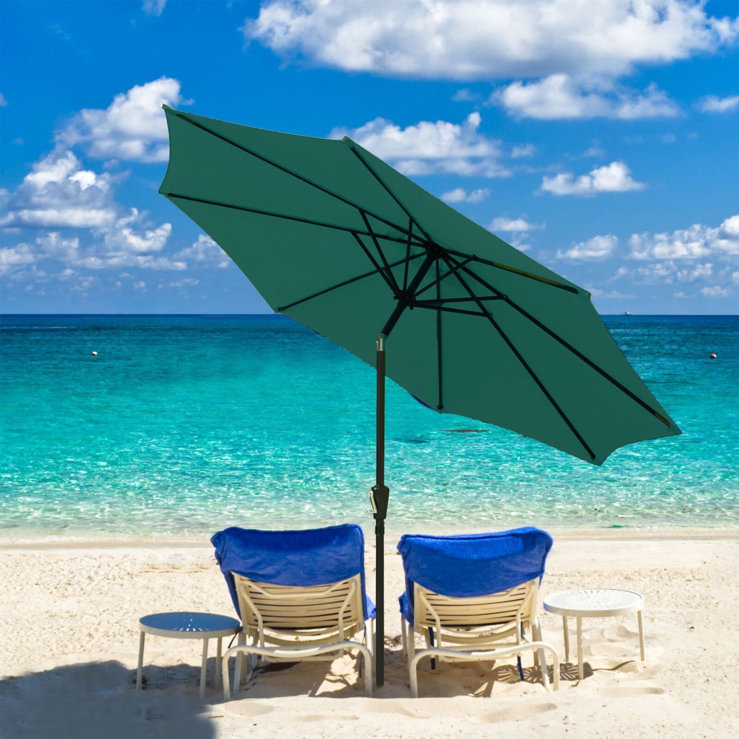 GARDENSELECT Tuinparasol 3m XL Groen - Met Slinger en Kantelfunctie