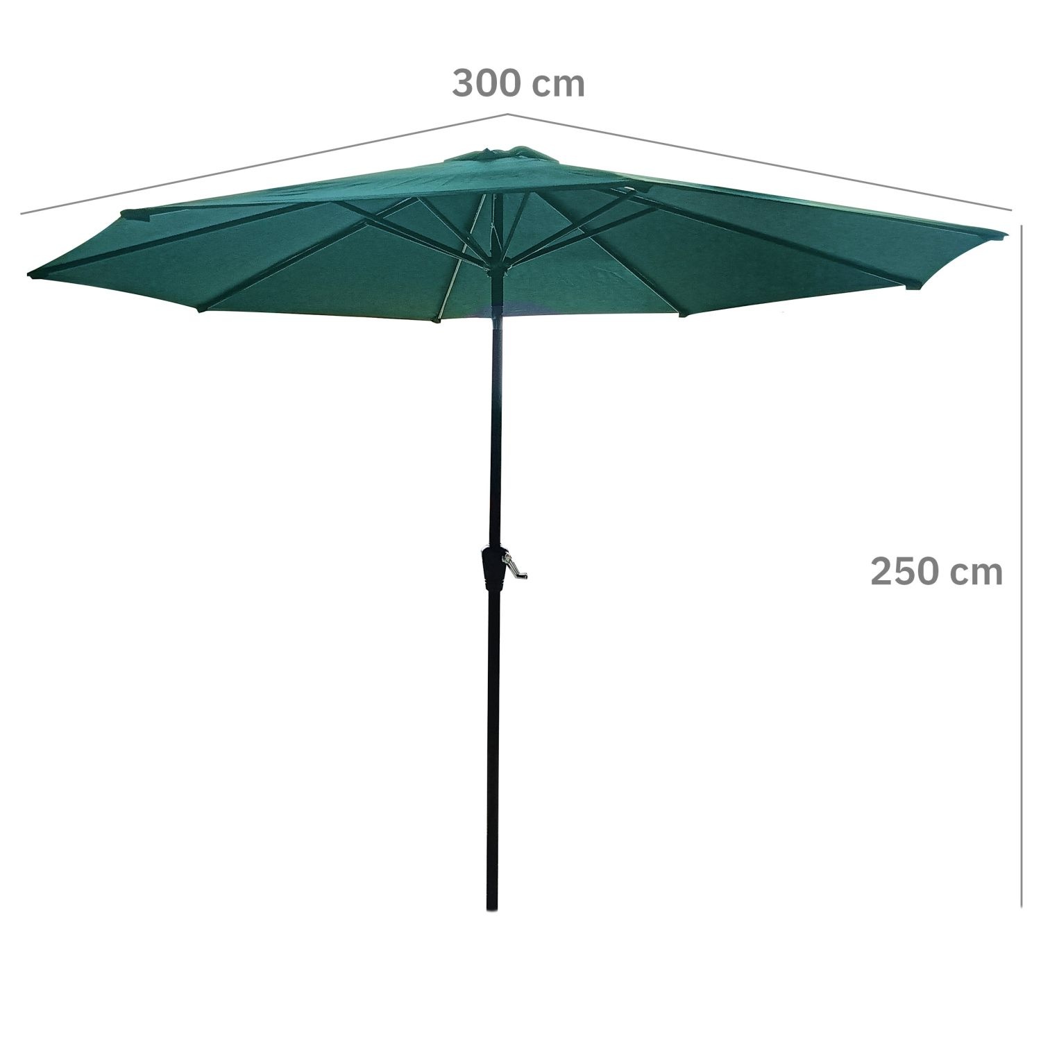 GARDENSELECT Tuinparasol 3m XL Groen - Met Slinger en Kantelfunctie