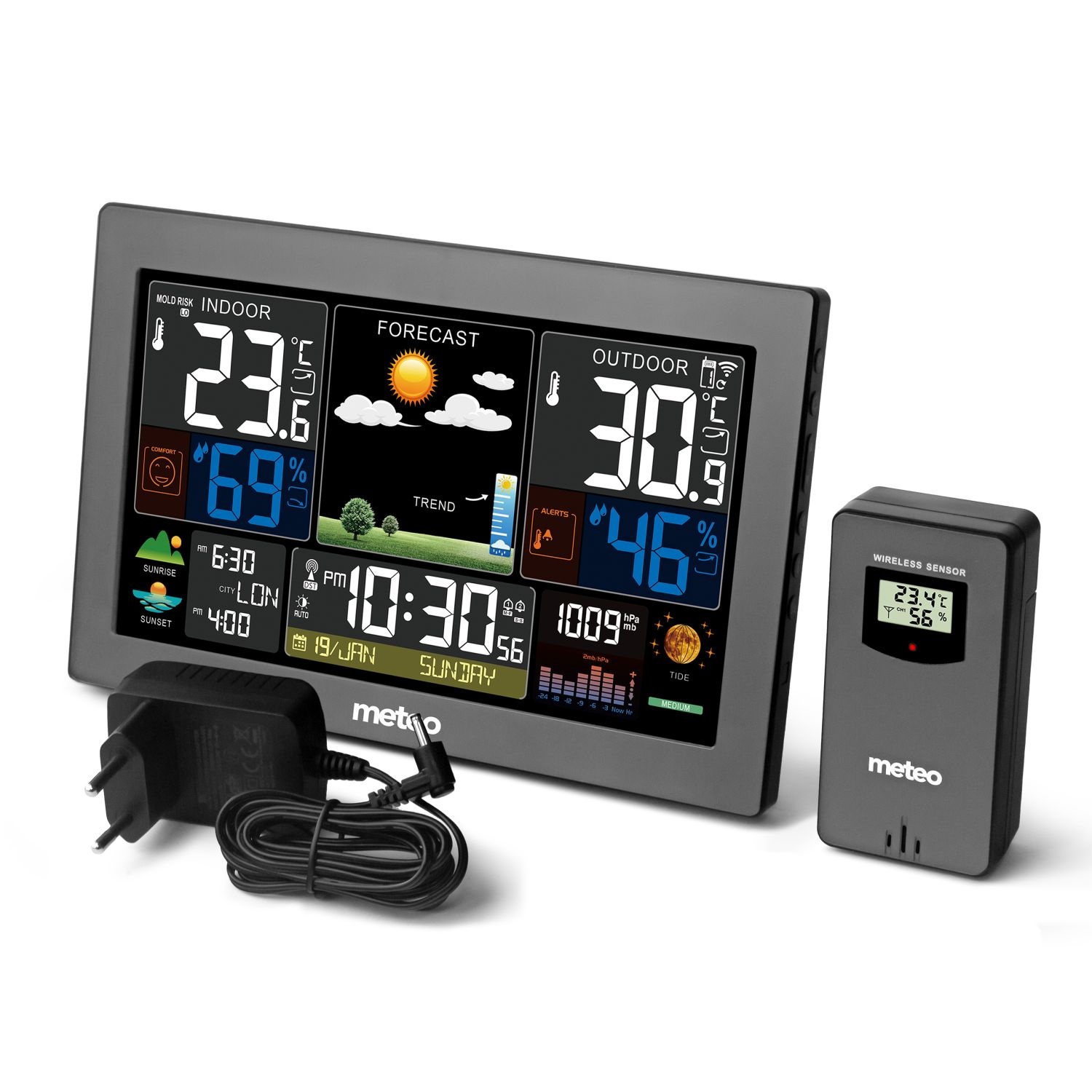 METEO Weerstation SP96 - Met Schimmelindicator en Netvoeding