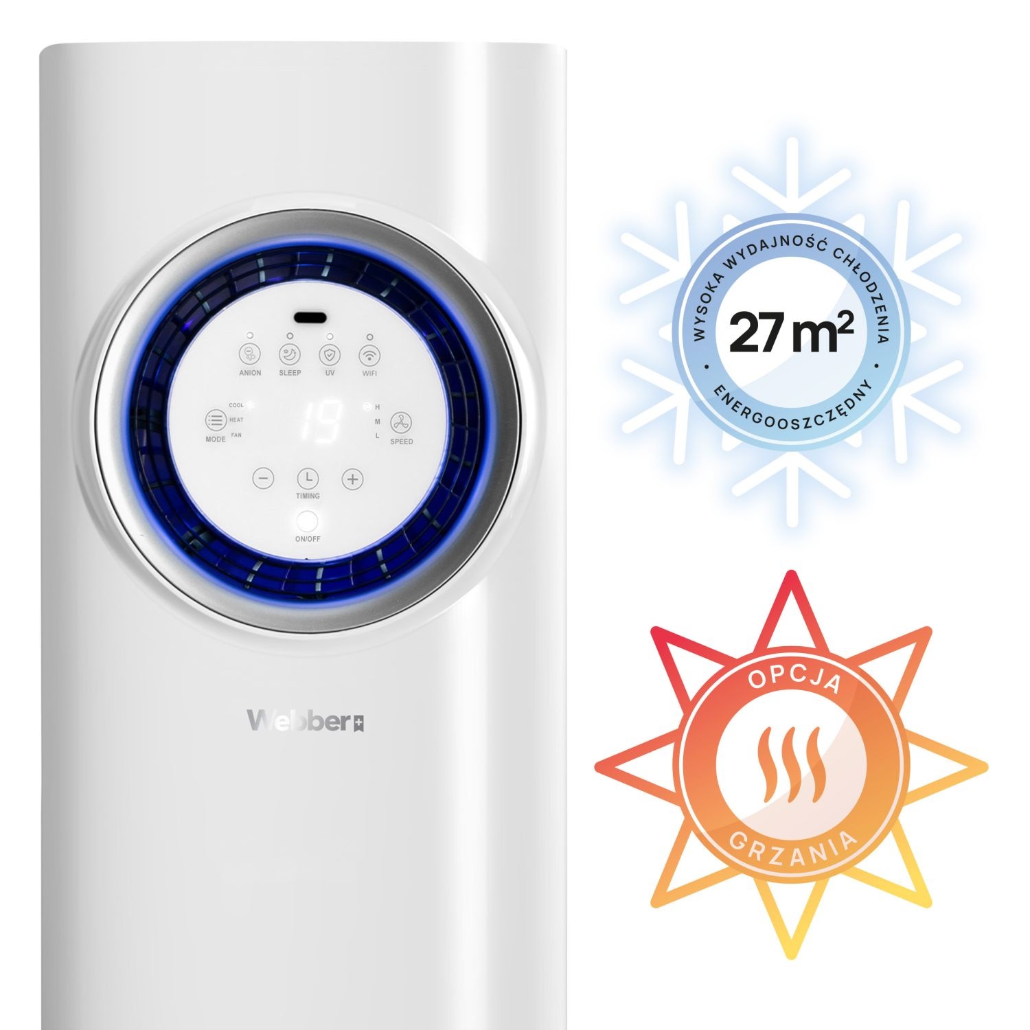 Webber Stille 3-in-1 Mobiele Airconditioner - WiFi en Warmtepomp