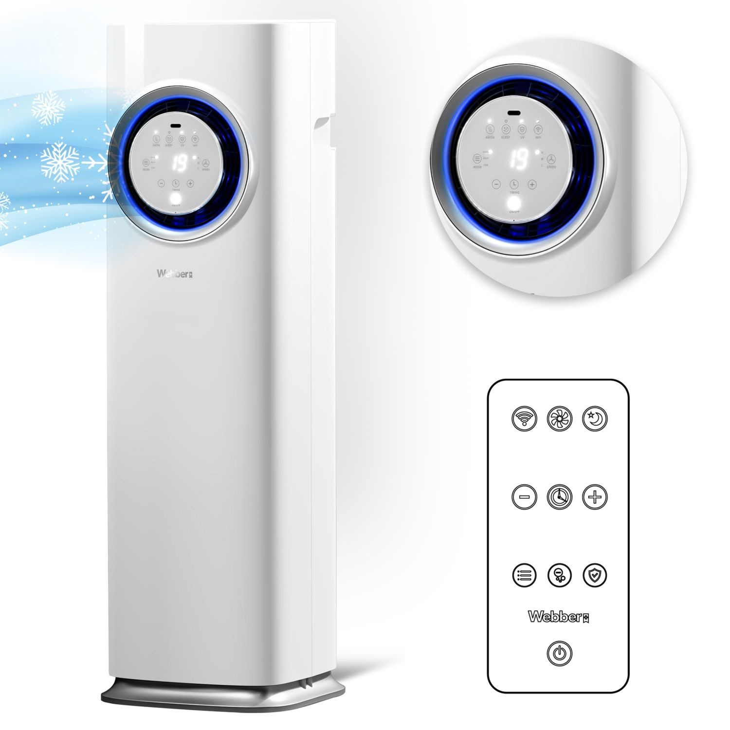 Webber Stille 3-in-1 Mobiele Airconditioner - WiFi en Warmtepomp