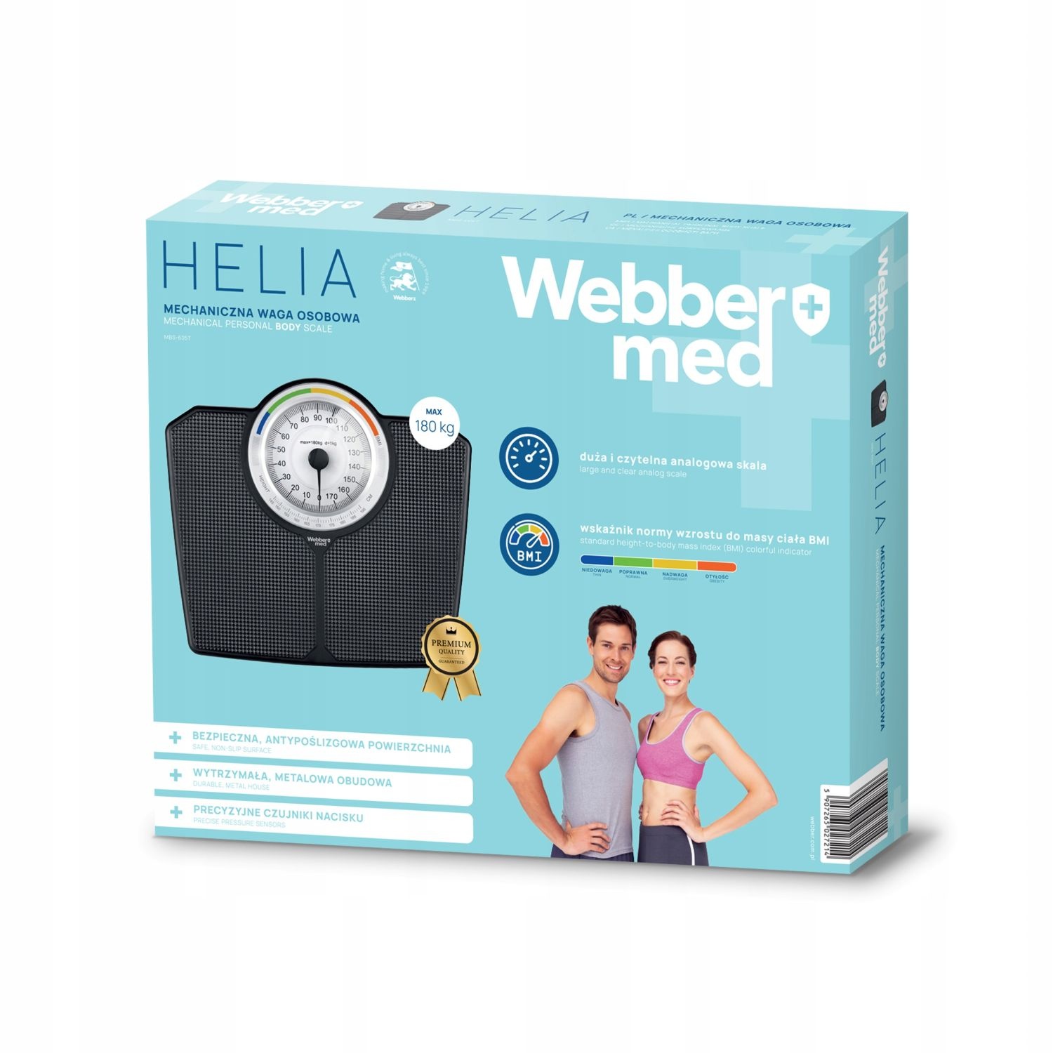 Webber Med DT605T Mechanische Weegschaal - 180kg met BMI-meting