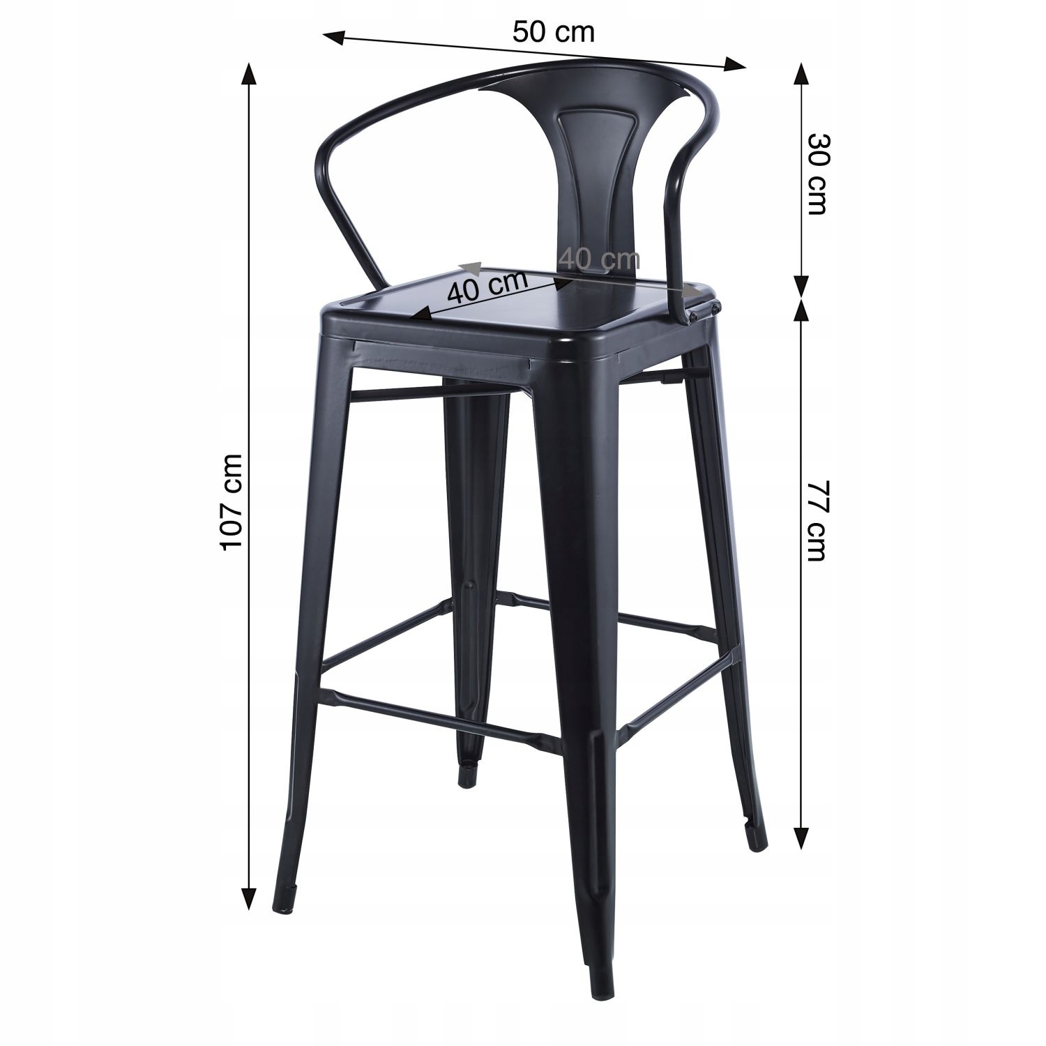 NUFORMA Barstoel Loft - Industrieel Zwart - Montage in 5 Minuten