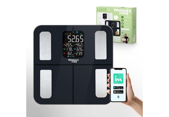 Webber Med Slimme Badkamerweegschaal IF1320C - Met Hartslagmeting