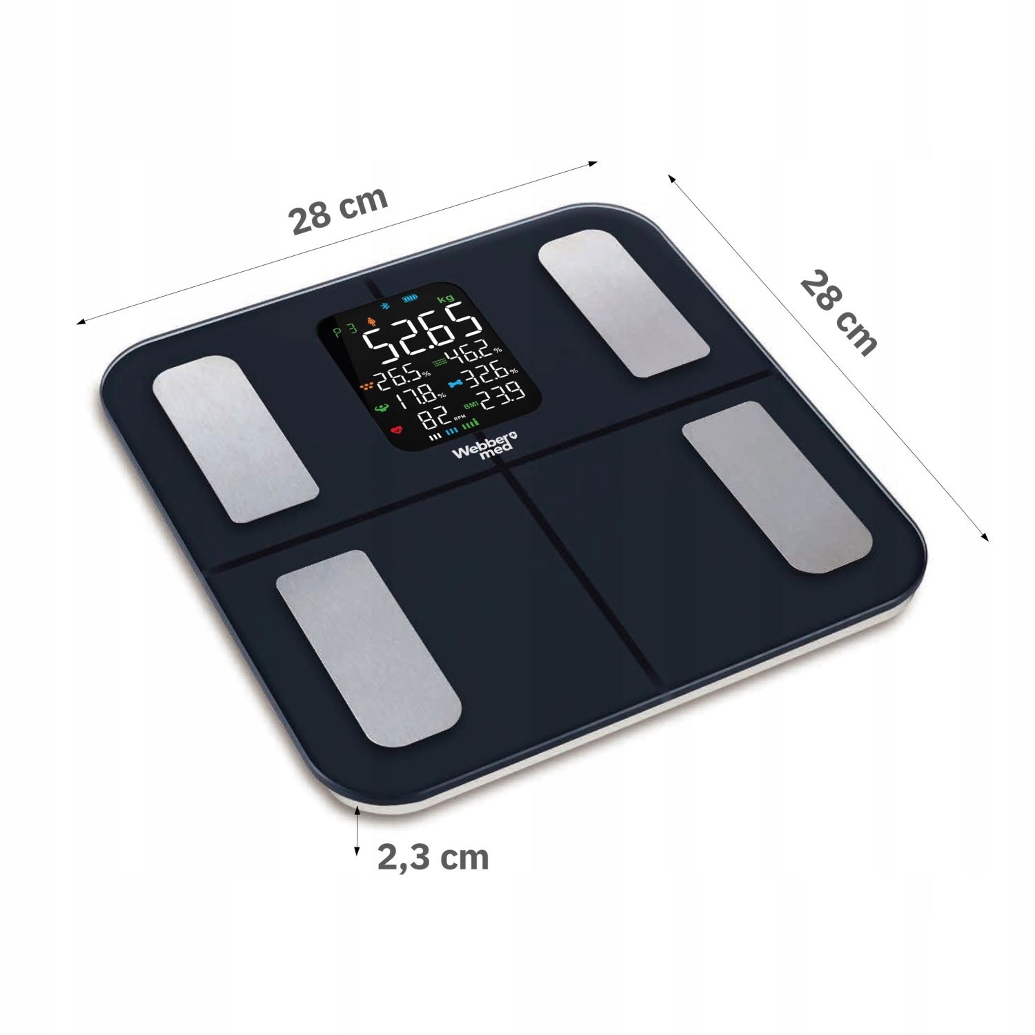 Webber Med Slimme Badkamerweegschaal IF1320C - Met Hartslagmeting